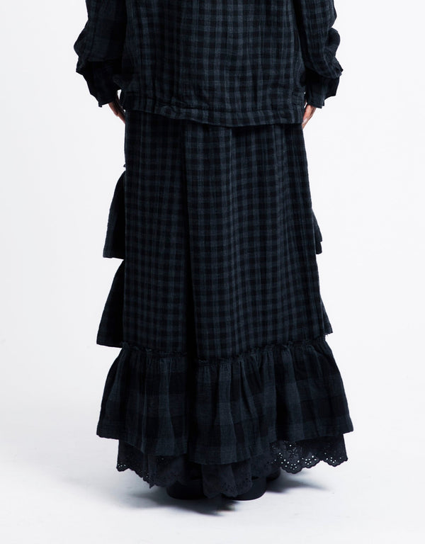 OPEN YY Rolled Waist Tiered Skirt | Rezet Store