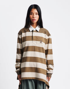 OPEN YY Stripe Trim Rugby Shirt | Rezet Store