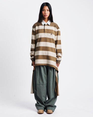 OPEN YY Stripe Trim Rugby Shirt | Rezet Store