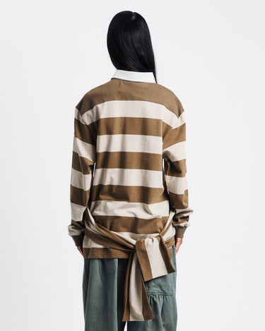 OPEN YY Stripe Trim Rugby Shirt | Rezet Store