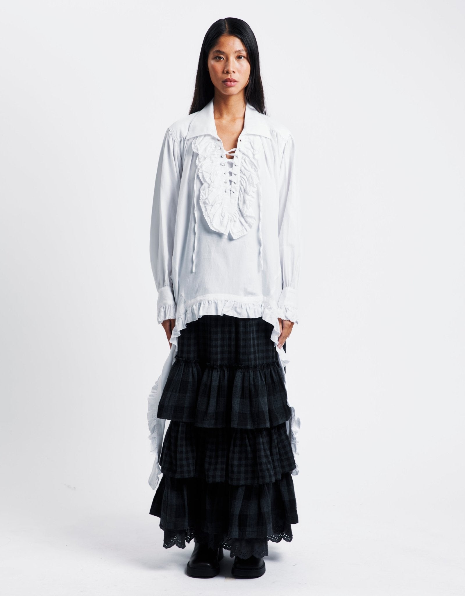 OPEN YY Ruffle Trim Blouse | Rezet Store