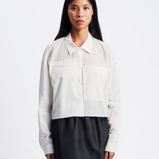 Amomento Drawer Pocket Crop Shirts | Rezet Store