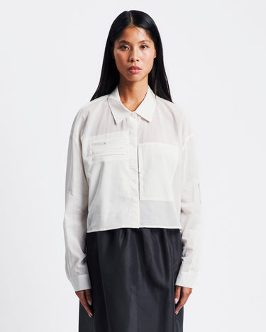 Amomento Drawer Pocket Crop Shirts | Rezet Store