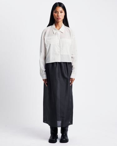Amomento Drawer Pocket Crop Shirts | Rezet Store