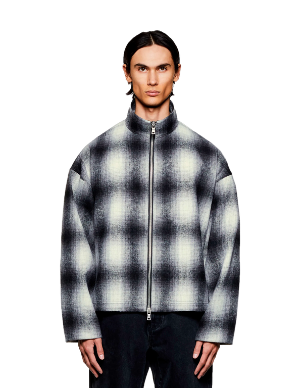 Wool Check Track Jacket
