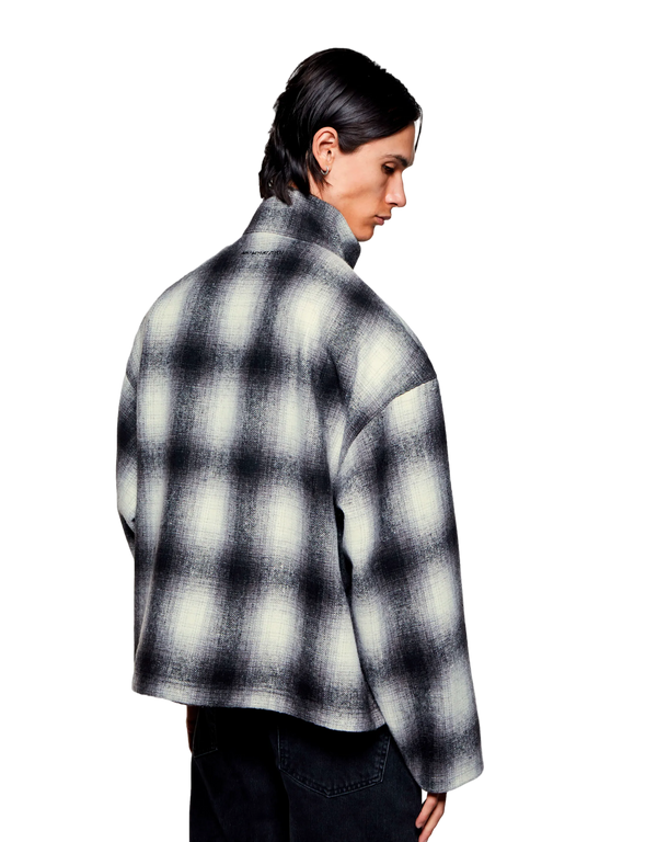 Wool Check Track Jacket