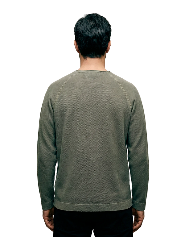 Heavy Piquet Pigment Dyed Mockneck Sweatshirt