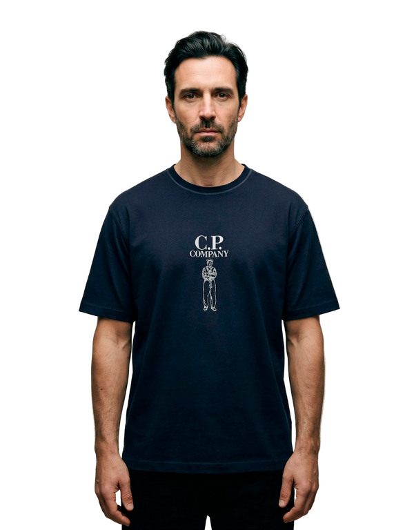Mercerized Jersey 30/2 Twisted Short Sleeve Logo T-Shirt