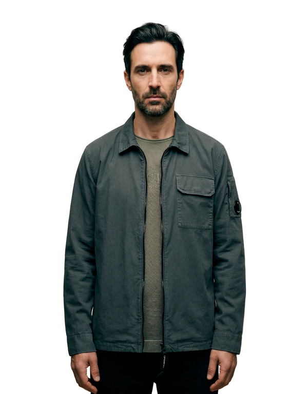 Organic Gabardine Zipped Lens Overshirt