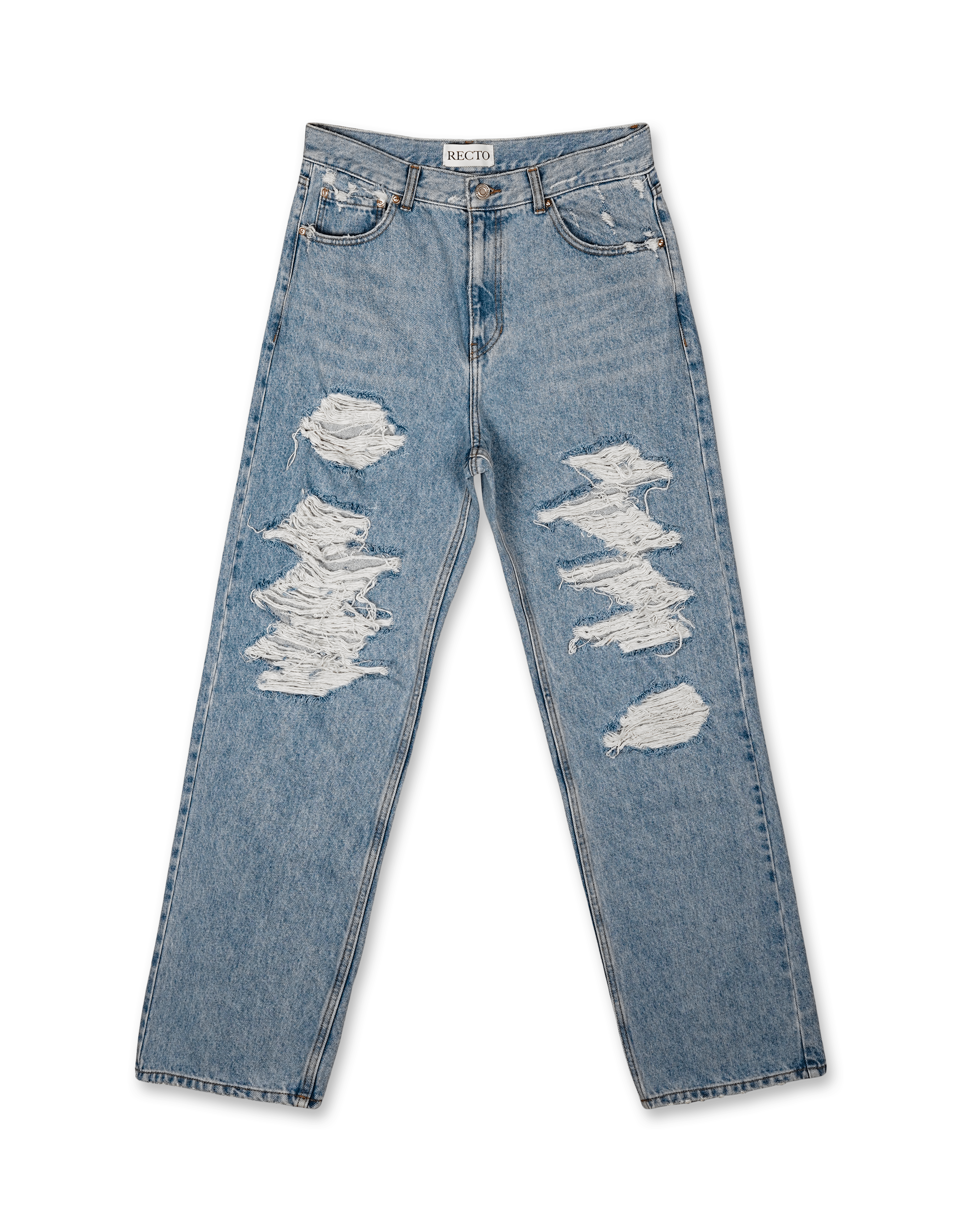 Chain Detail Destoryed Denim