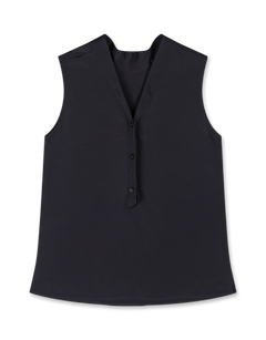 Silky Back Closing Detail Sleeveless Top