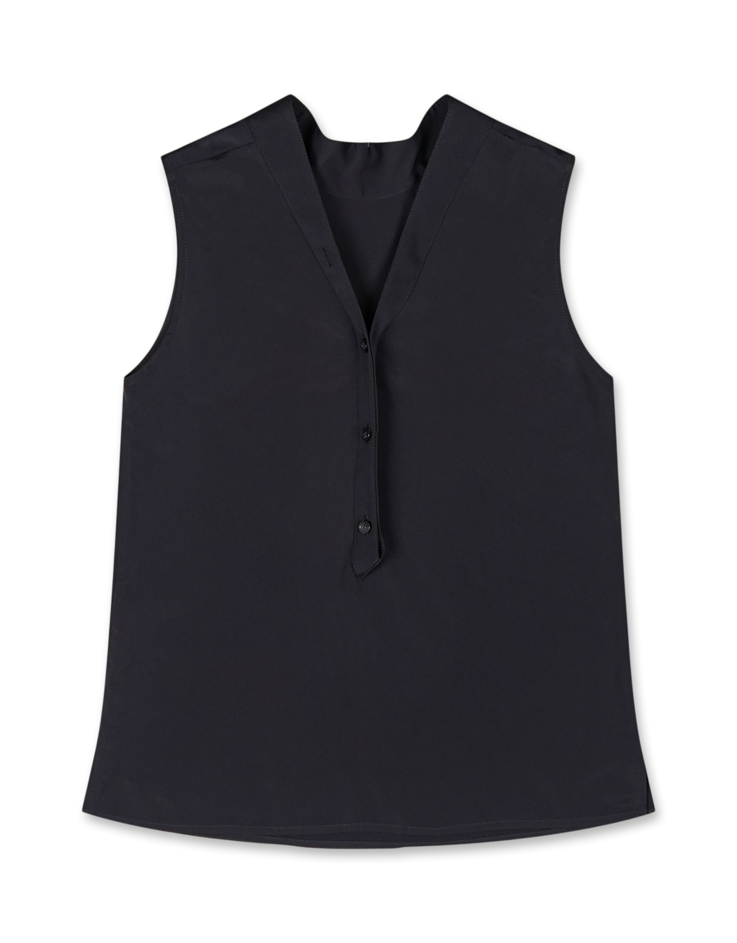 Silky Back Closing Detail Sleeveless Top