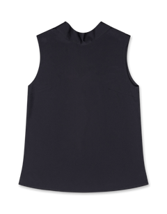 Silky Back Closing Detail Sleeveless Top