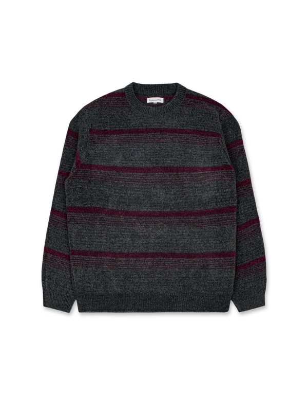 thisisneverthat Striped Velvet Knit Sweater Dark Green pullovers