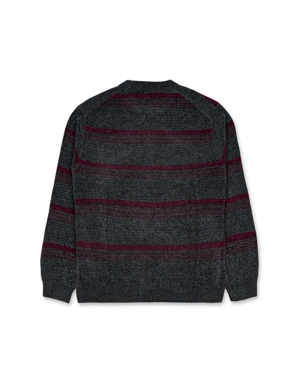 thisisneverthat Striped Velvet Knit Sweater Dark Green pullovers
