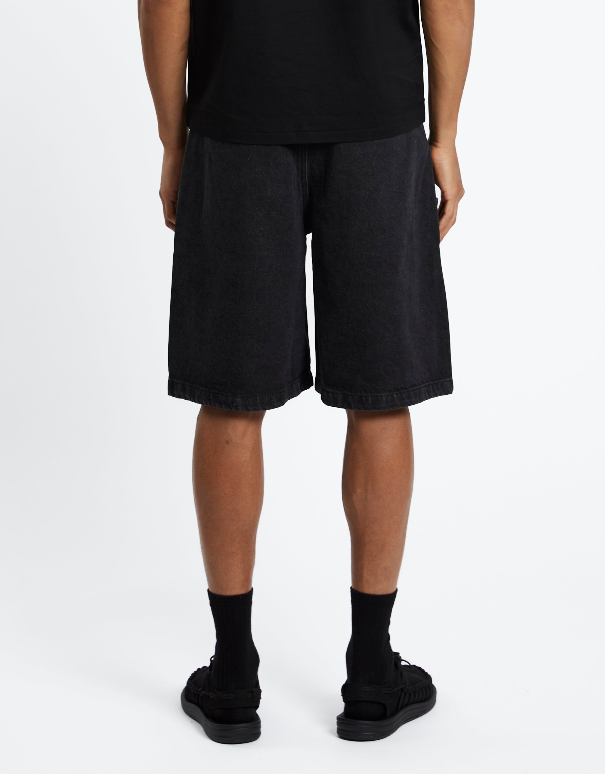 Cut-Out Pocket Denim Shorts