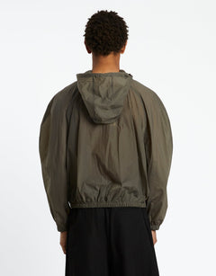 Amomento Sheer Nylon Raglan Hooded Jumper | Rezet Store