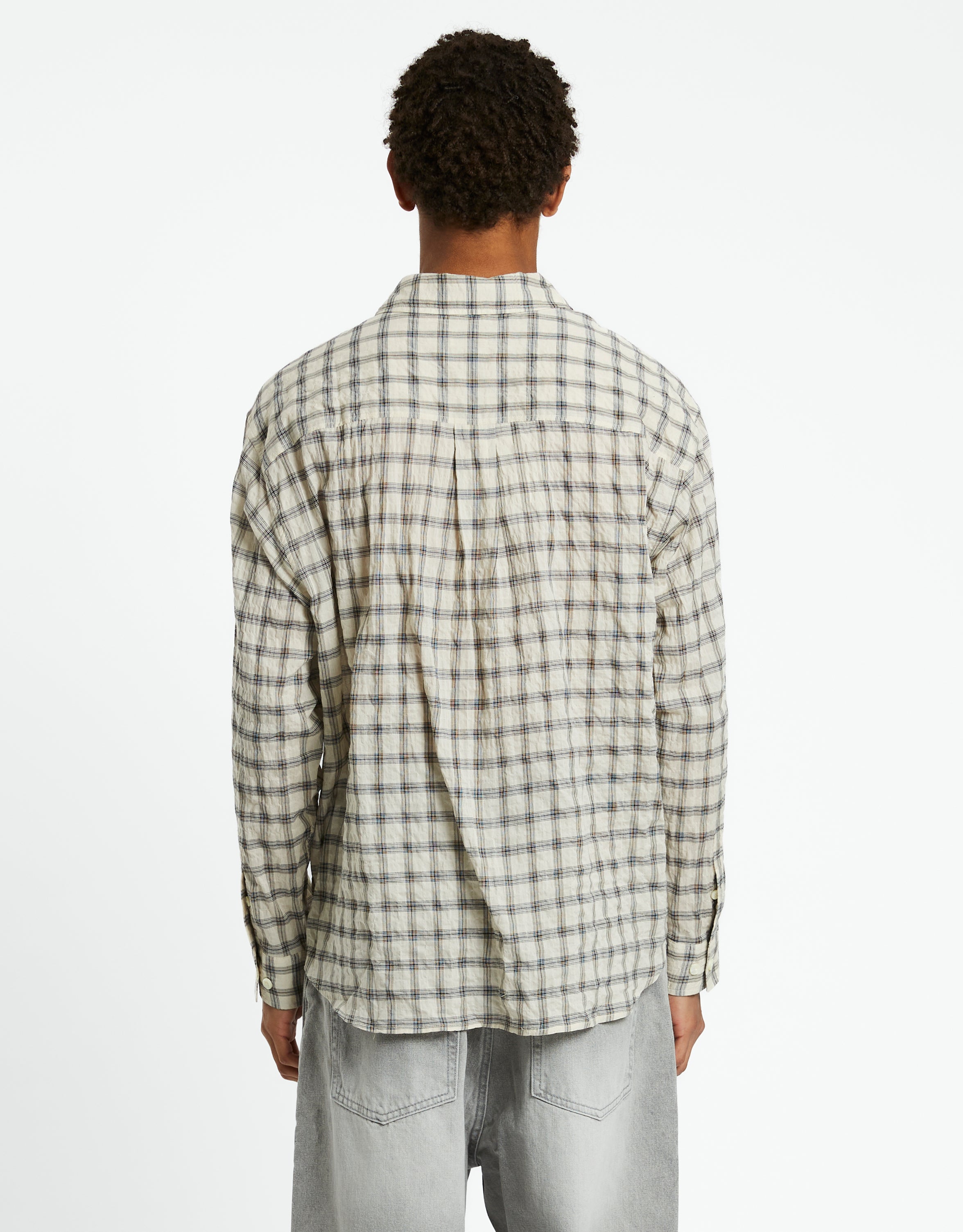 Seersucker Check Convertible Shirt