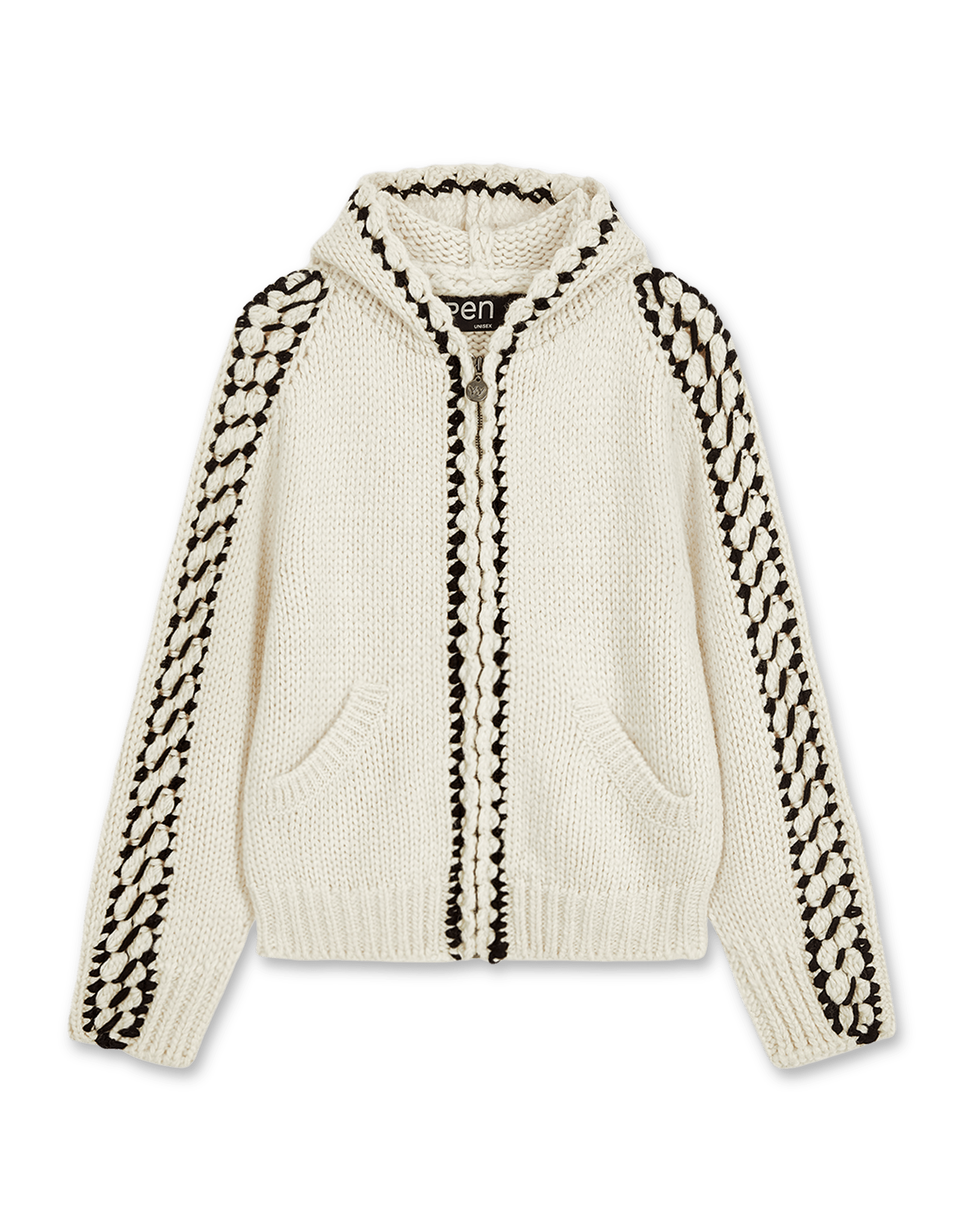 OPEN YY Stitch Zip Up Knit Hoodie | Rezet Store