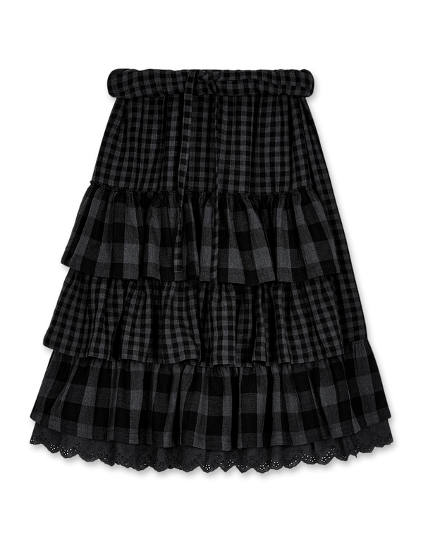 OPEN YY Rolled Waist Tiered Skirt | Rezet Store