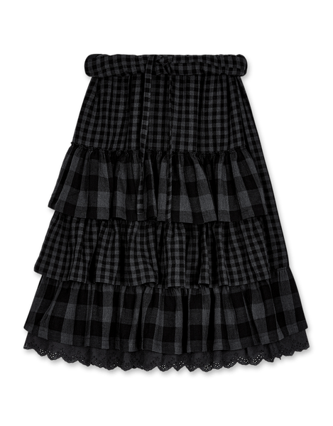 Buy OPEN YY Rolled Waist Tiered Skirt in | Women's Skirts