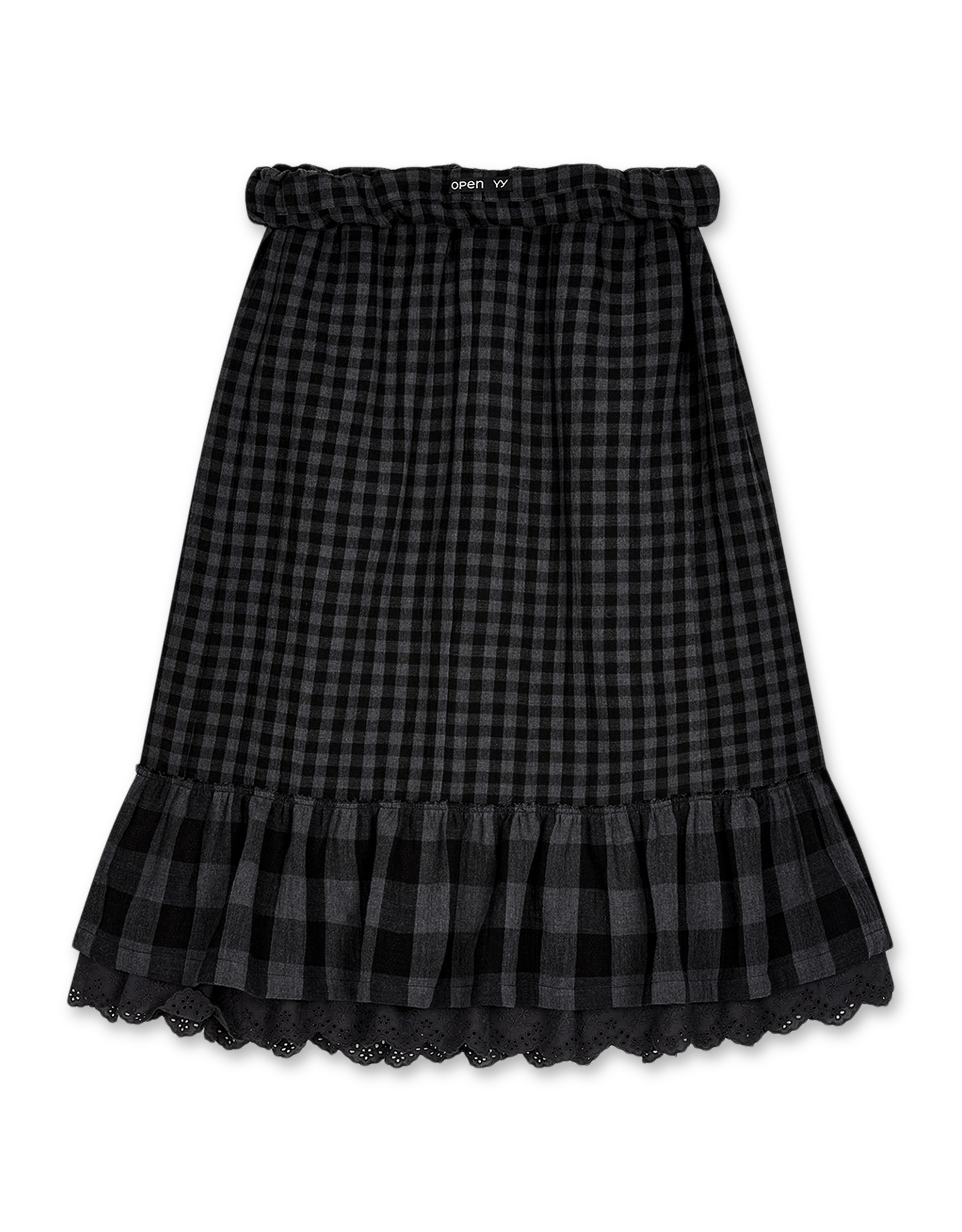 OPEN YY Rolled Waist Tiered Skirt | Rezet Store