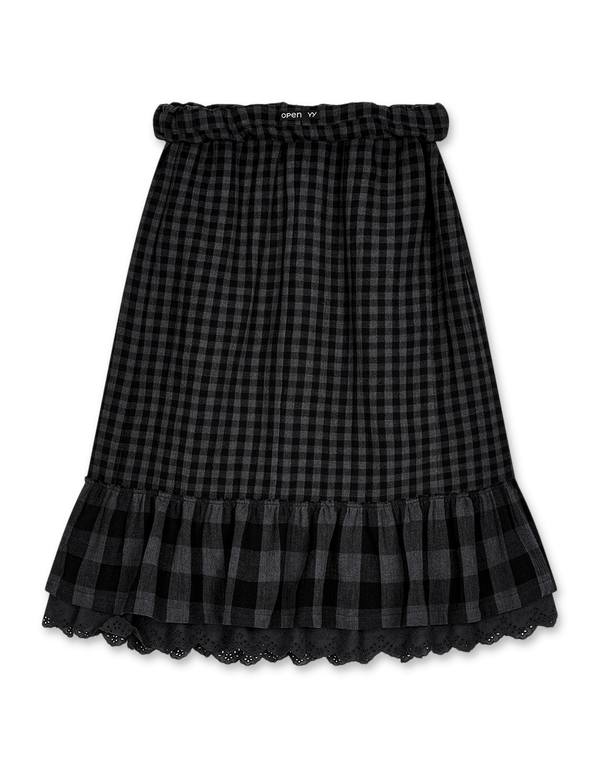 OPEN YY Rolled Waist Tiered Skirt | Rezet Store