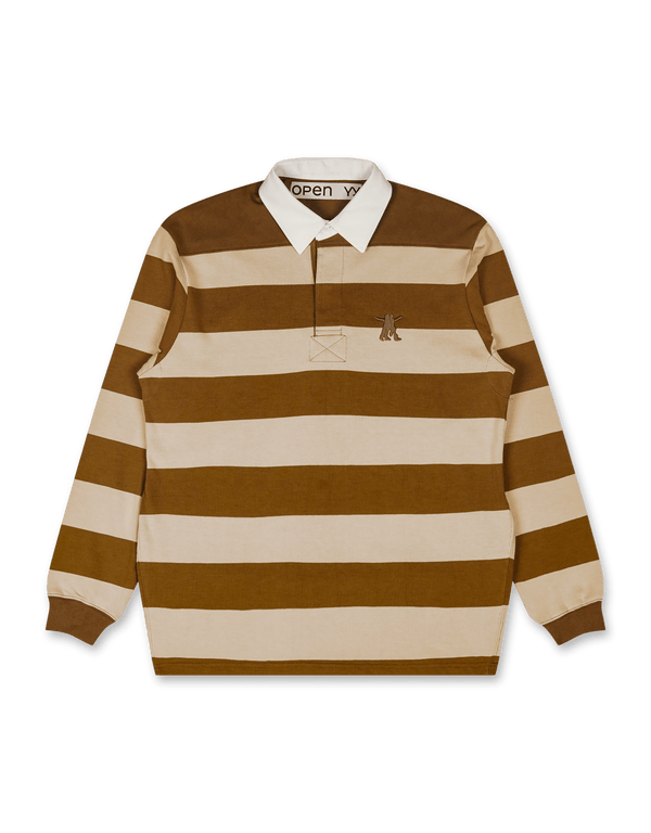 OPEN YY Stripe Trim Rugby Shirt | Rezet Store