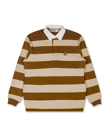 OPEN YY Stripe Trim Rugby Shirt | Rezet Store