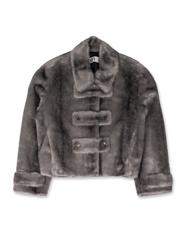 OPEN YY Faux Fur Tab Toggle Jacket | Rezet Store
