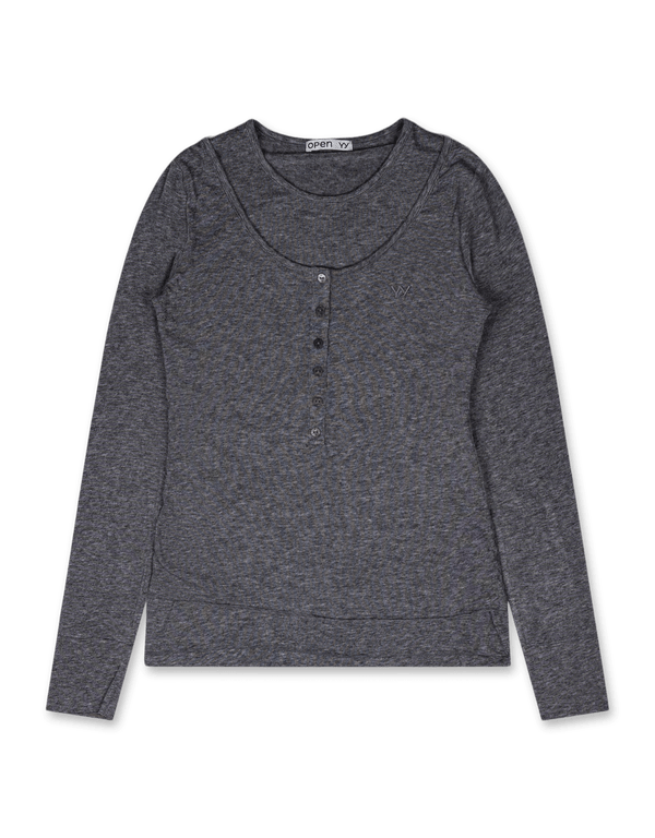 OPEN YY Layered Henley Lounge Tee | Rezet Store