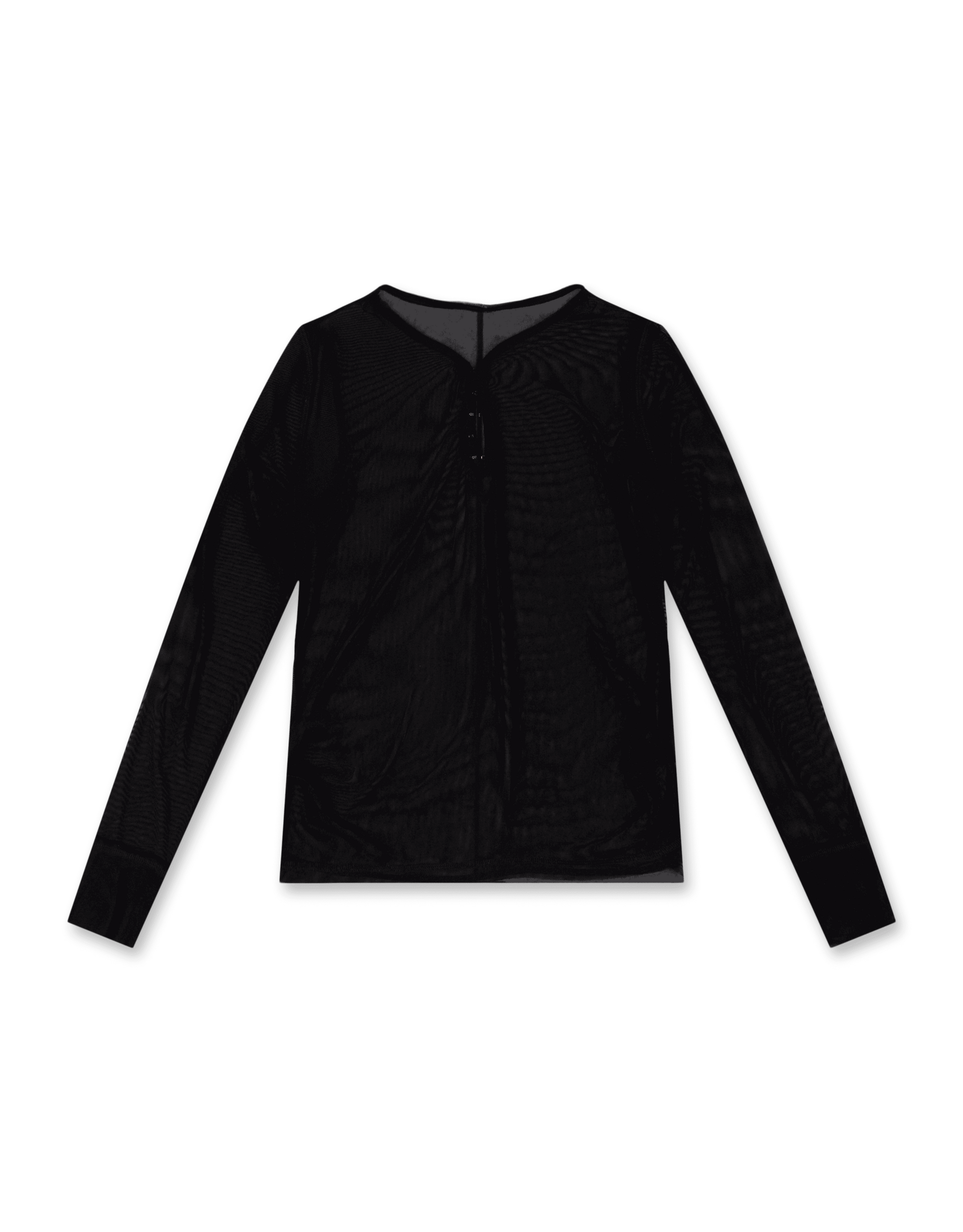 Mesh Hook Henley Long Sleeve
