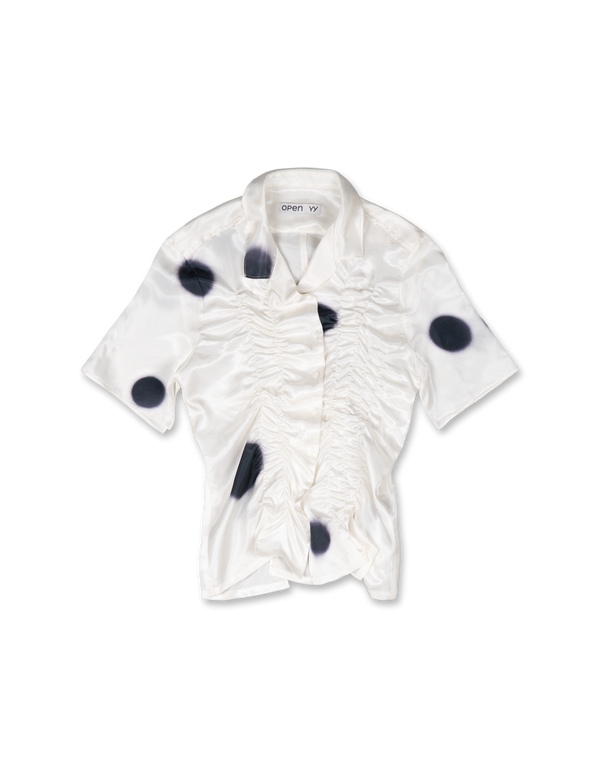 Over Shirred Dot Blouse