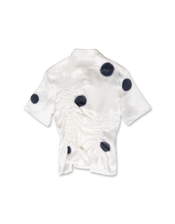 Over Shirred Dot Blouse