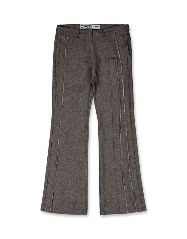 Linen Panelled Raw-Cut Pants