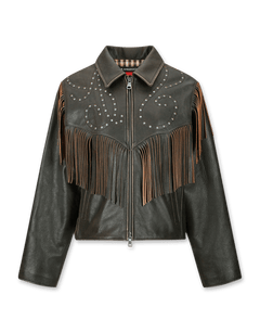 Andersson Bell Fringe Punching Leather Jacket | Rezet Store