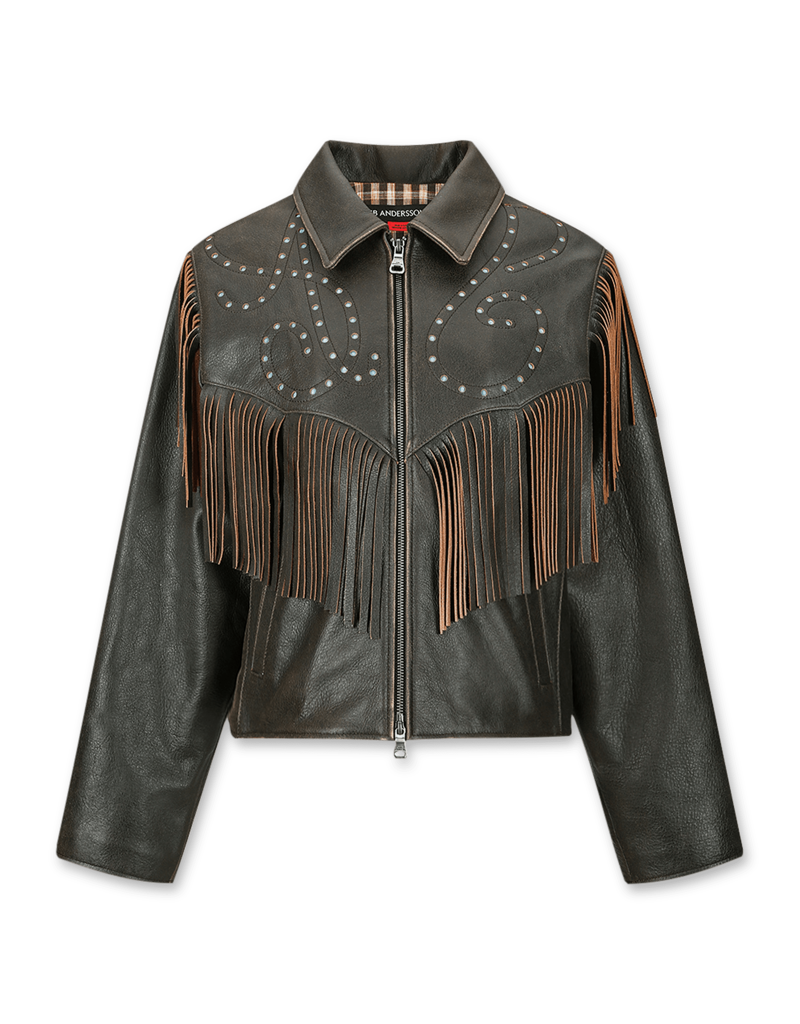 Andersson Bell Fringe Punching Leather Jacket | Rezet Store