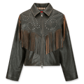 Andersson Bell Fringe Punching Leather Jacket | Rezet Store