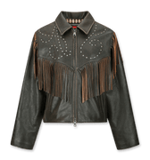 Andersson Bell Fringe Punching Leather Jacket | Rezet Store