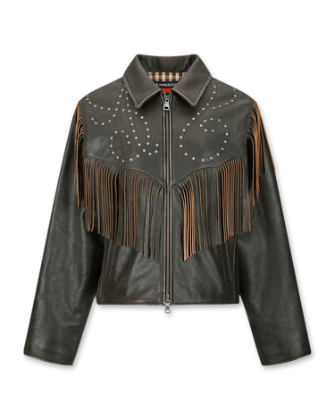 Andersson Bell Fringe Punching Leather Jacket | Rezet Store