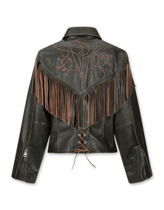 Andersson Bell Fringe Punching Leather Jacket | Rezet Store