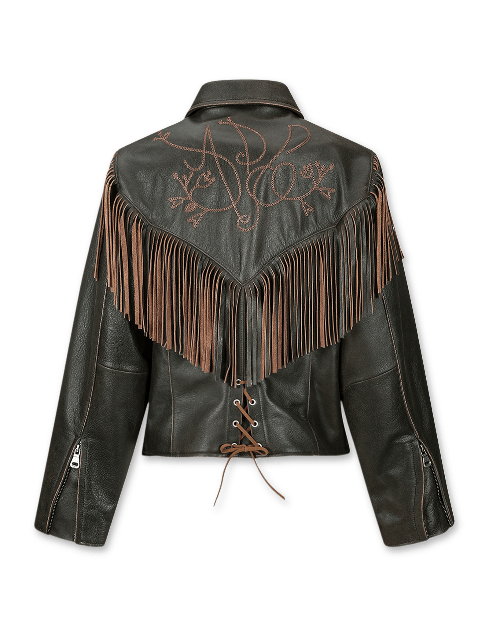 Andersson Bell Fringe Punching Leather Jacket | Rezet Store