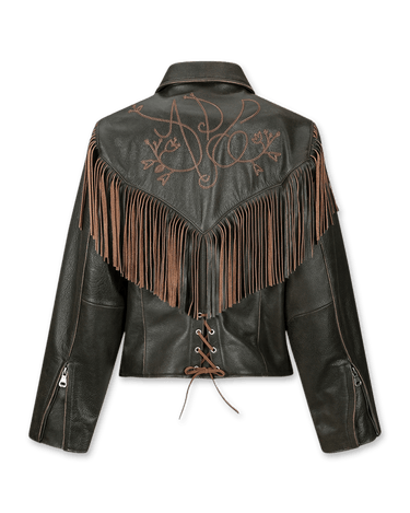 Andersson Bell Fringe Punching Leather Jacket | Rezet Store