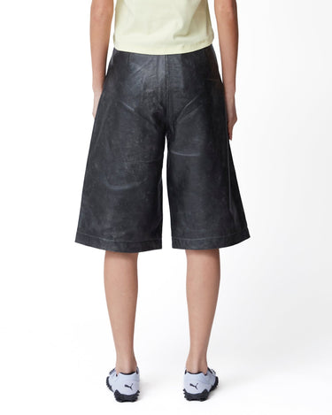 oval square Bold Leather Shorts - Rezetstore