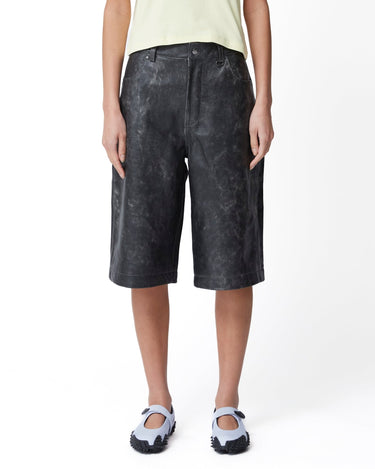 oval square Bold Leather Shorts - Rezetstore