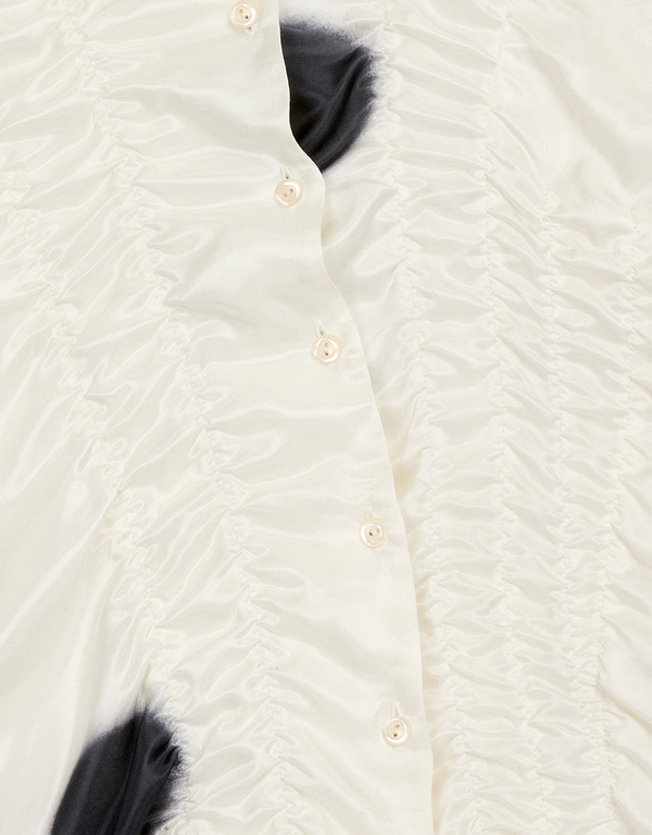 Over Shirred Dot Blouse