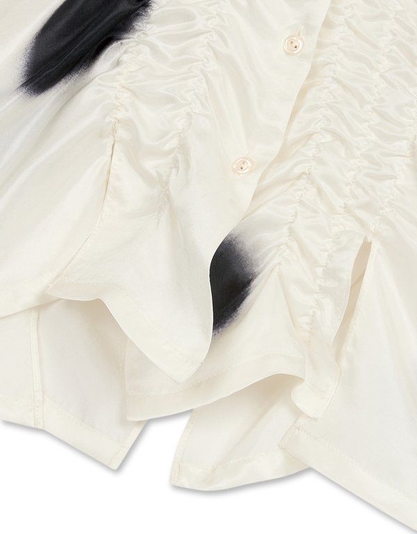 Over Shirred Dot Blouse
