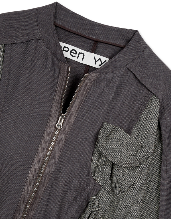 Linen Paneled Bomber