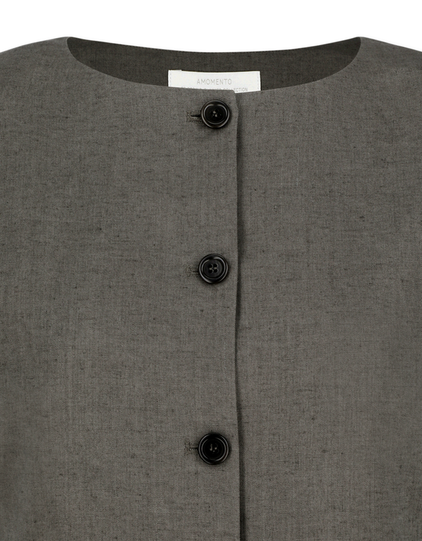 Linen Curved Vest