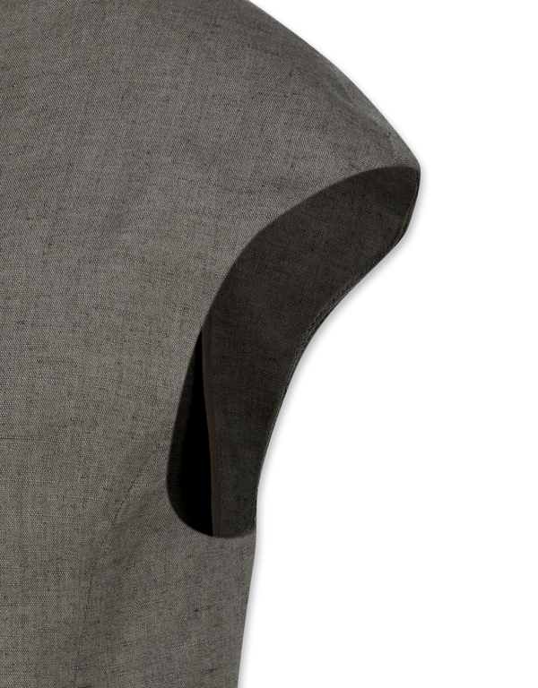 Linen Curved Vest